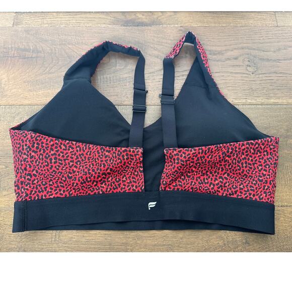 Fabletics All Day Every Day Low Impact Jacquard Sports Bra Red Women's Size 2X - Picture 4 of 8